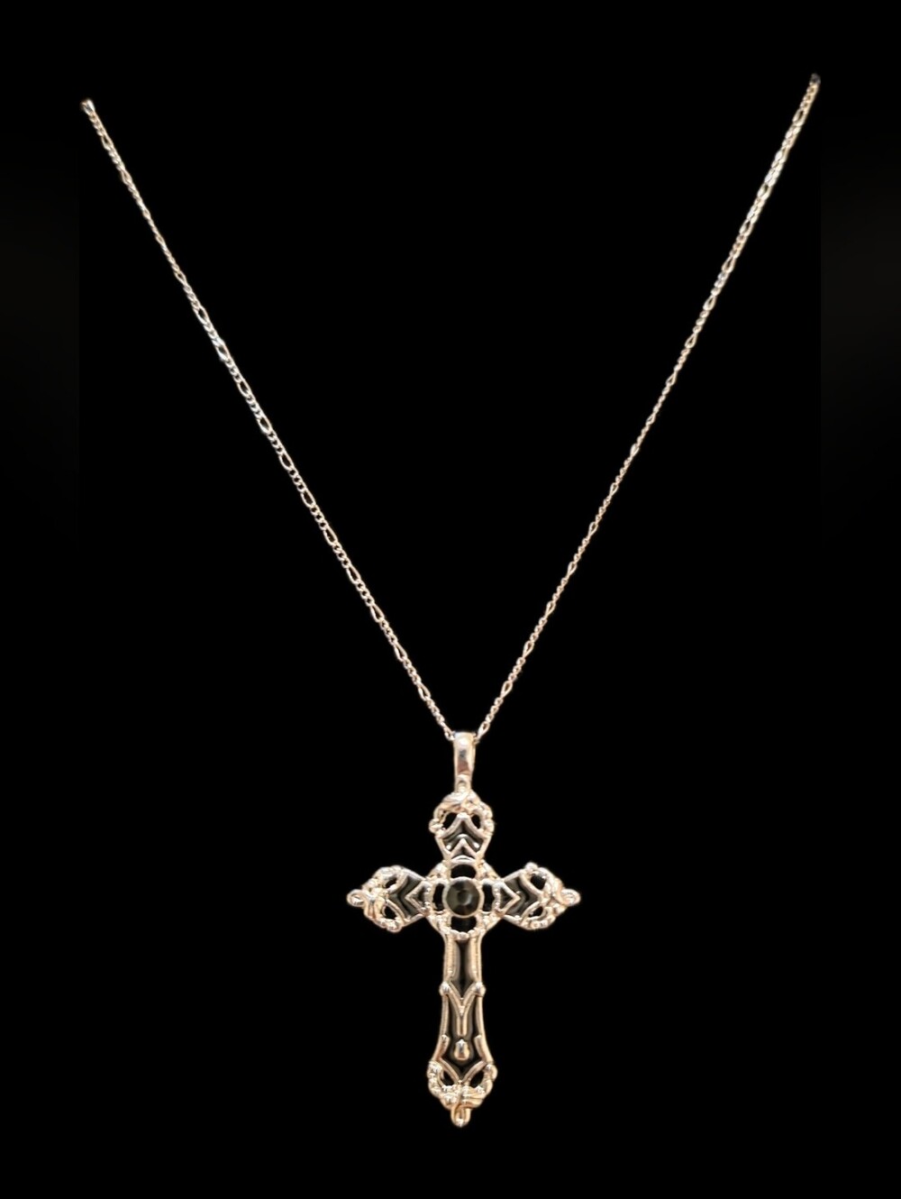 Filigree Cross Pendant Necklace
